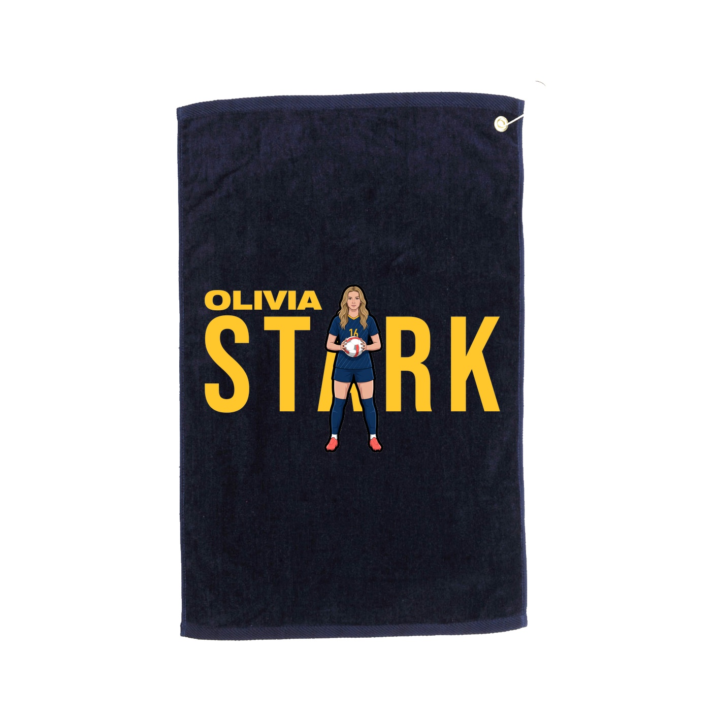 Golf Towel — Player Name in Navy