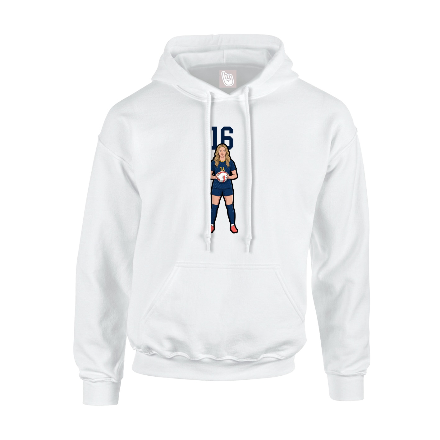 Youth Hoodie — Number Top in White