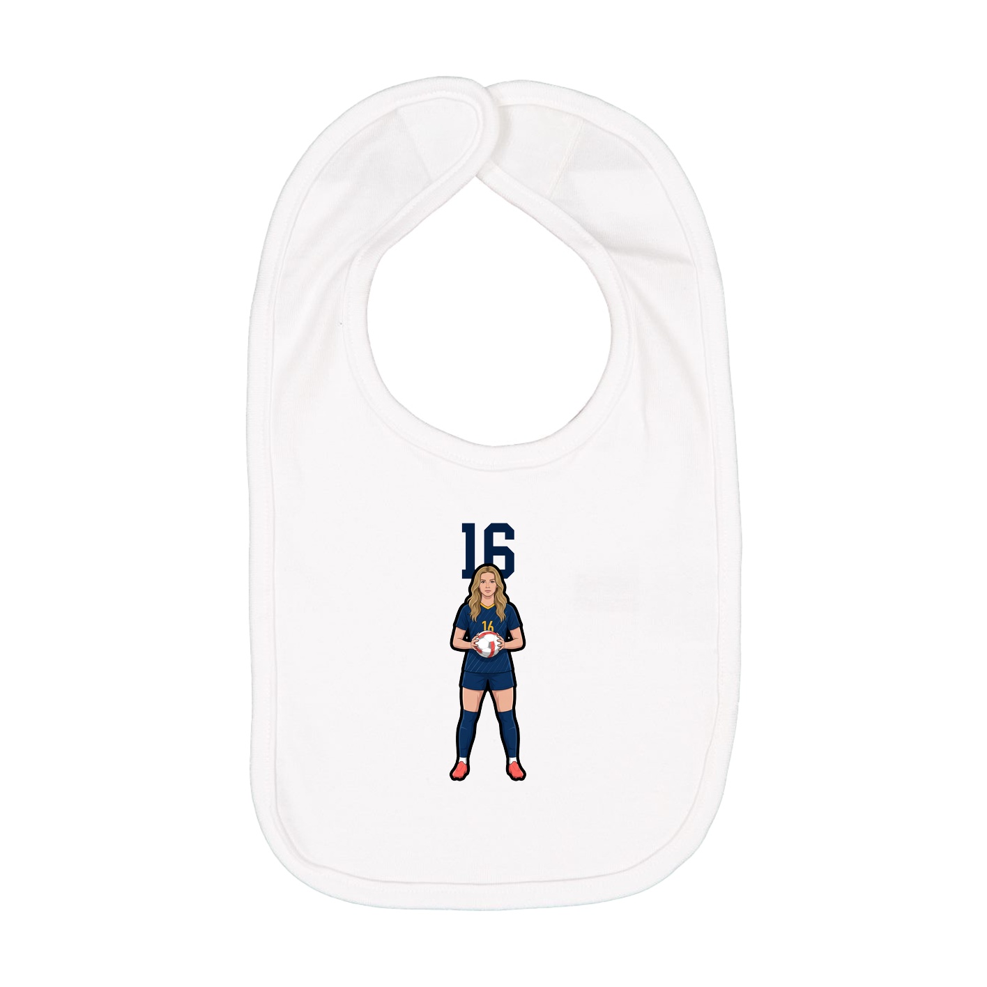 Infant Bib — Number Top in White