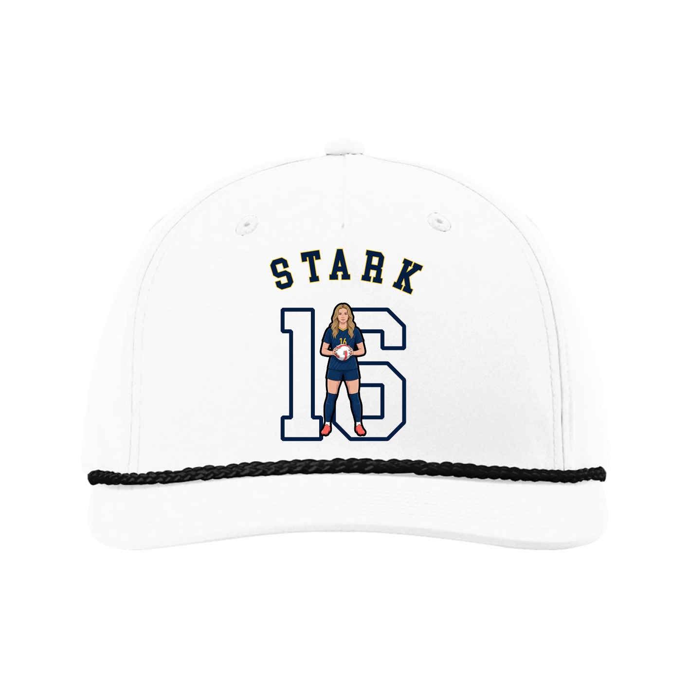 Five-Panel Classic Rope Cap — Shirsey Arch in White