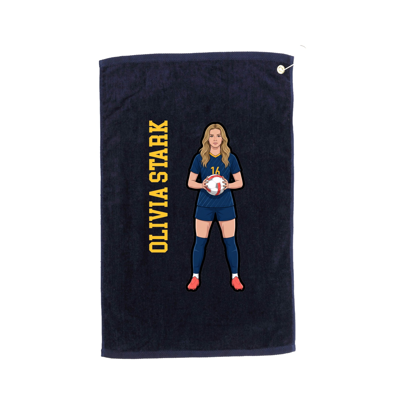 Golf Towel — Name Vertical in Navy