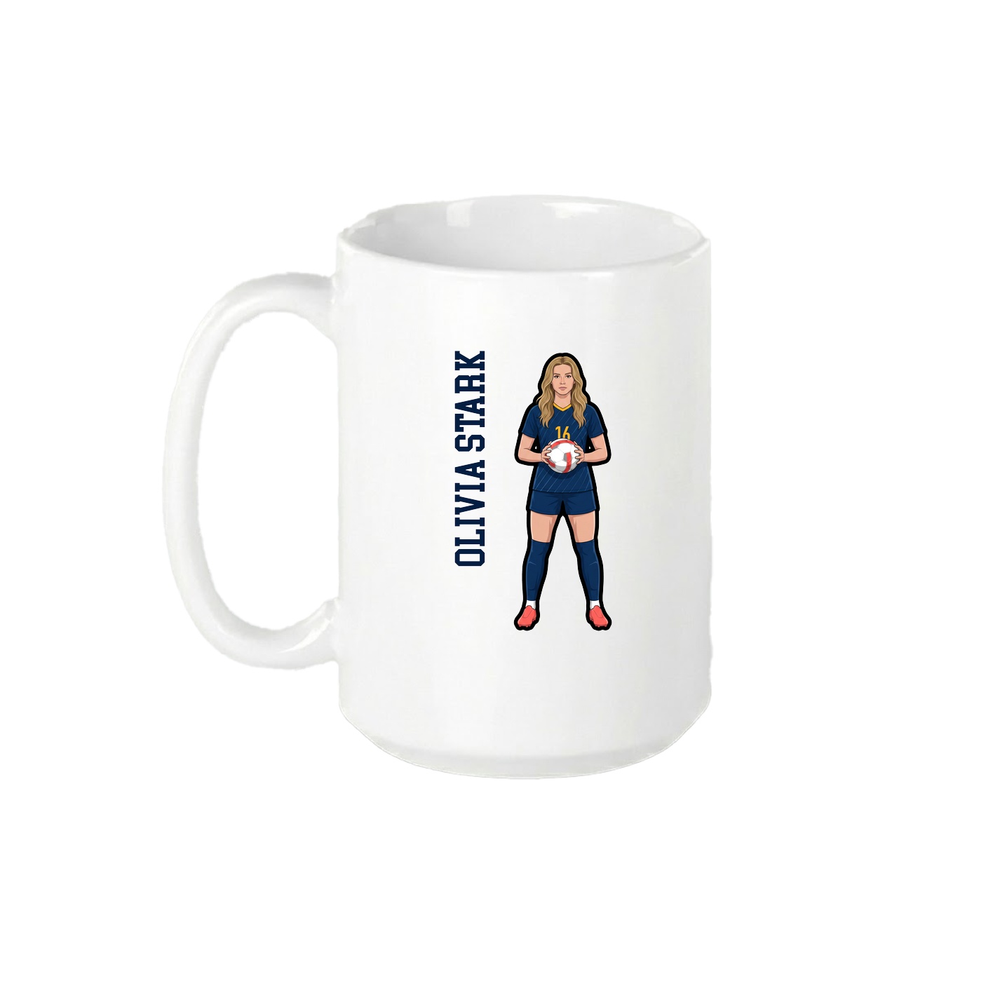15oz Coffee Mug — Name Vertical in White