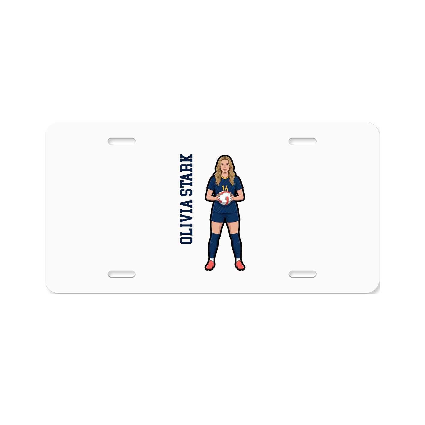 License Plate — Name Vertical in Classic