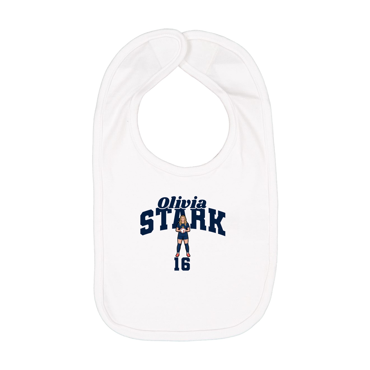 Infant Bib — Signature Arch in White