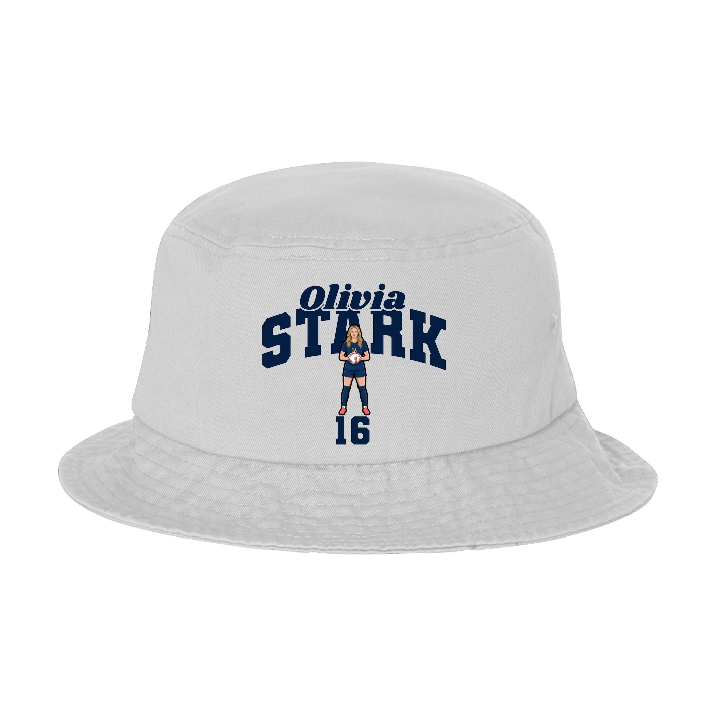 Bucket Cap — Signature Arch in White