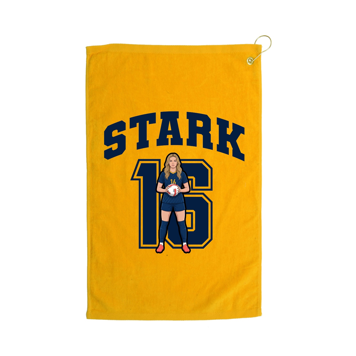 Golf Towel — Number in Gold