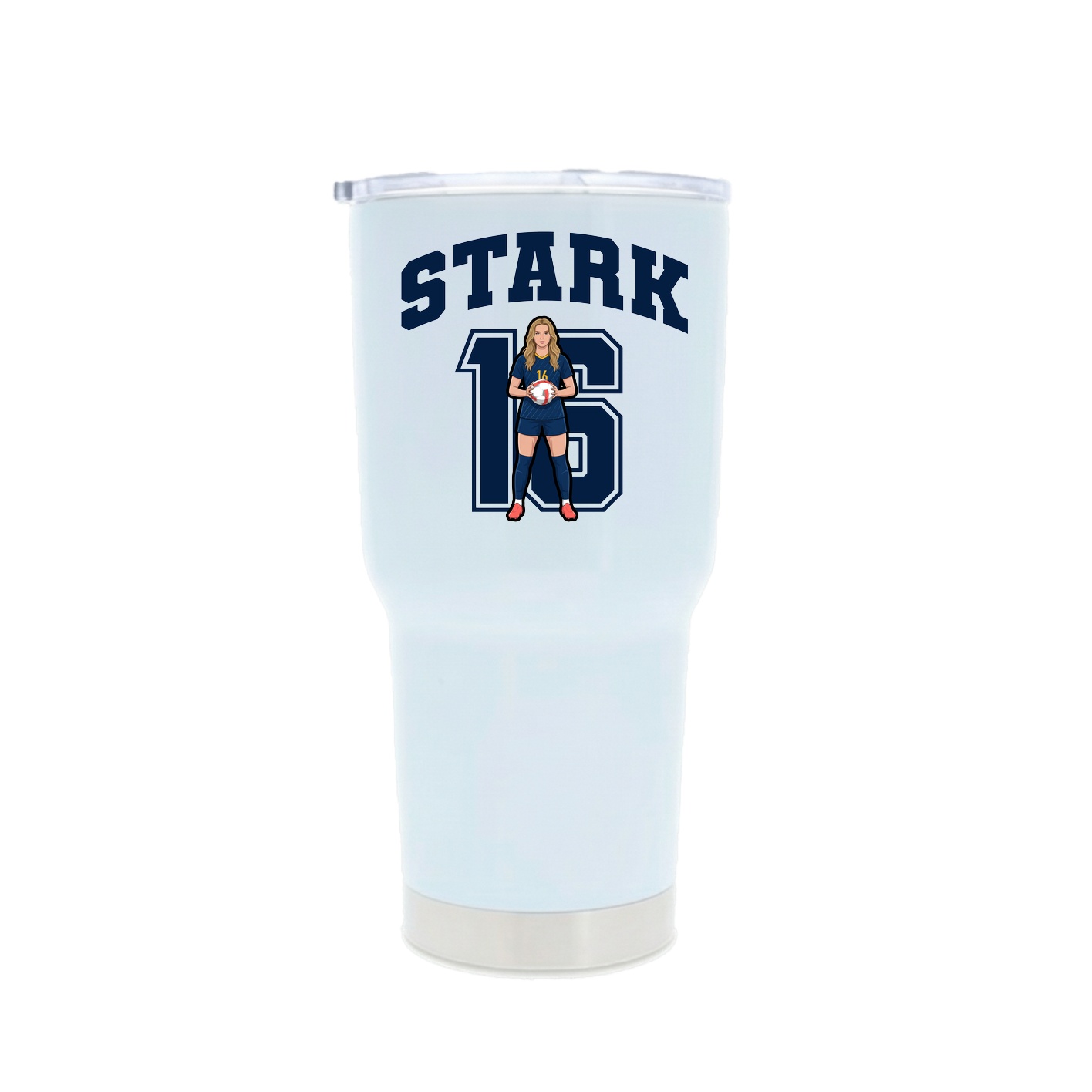 30oz Stainless Steel Tumbler — Number in White