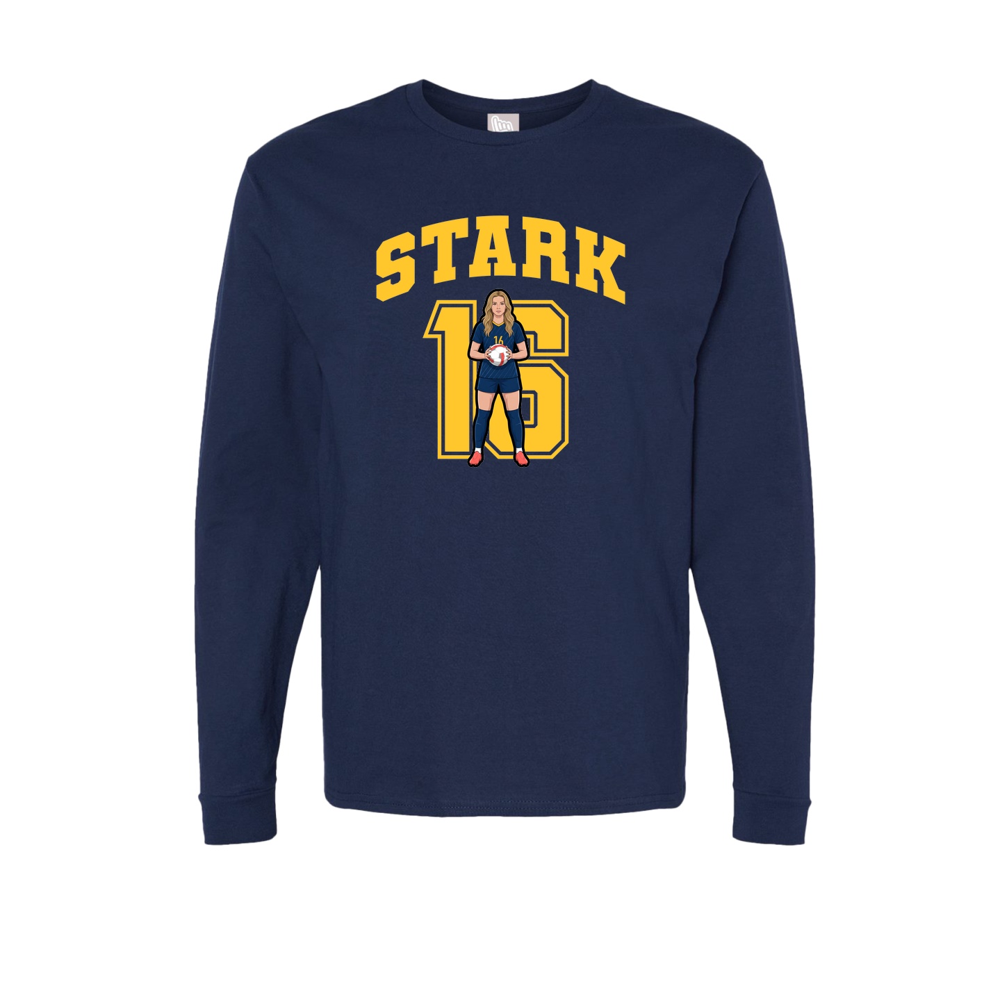 Long Sleeve Tee — Number in Navy