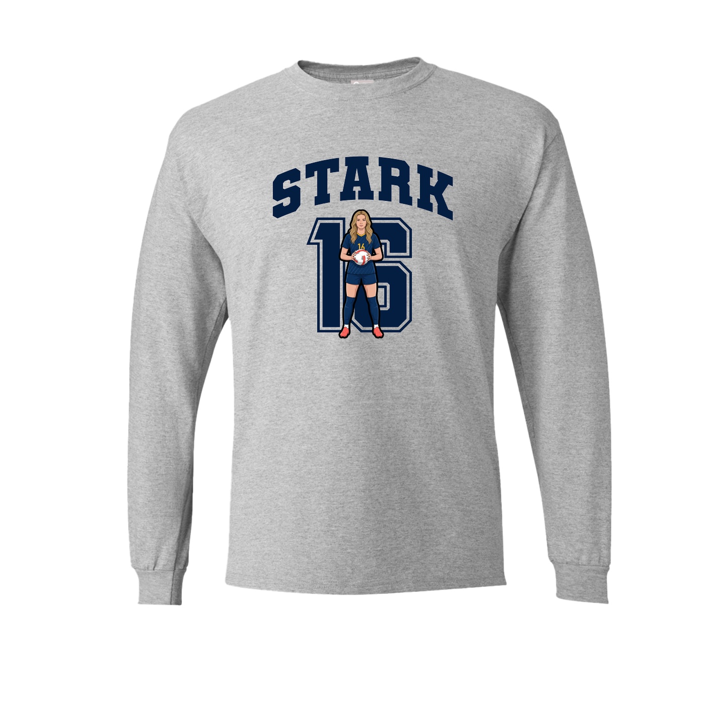 Long Sleeve Tee — Number in Grey