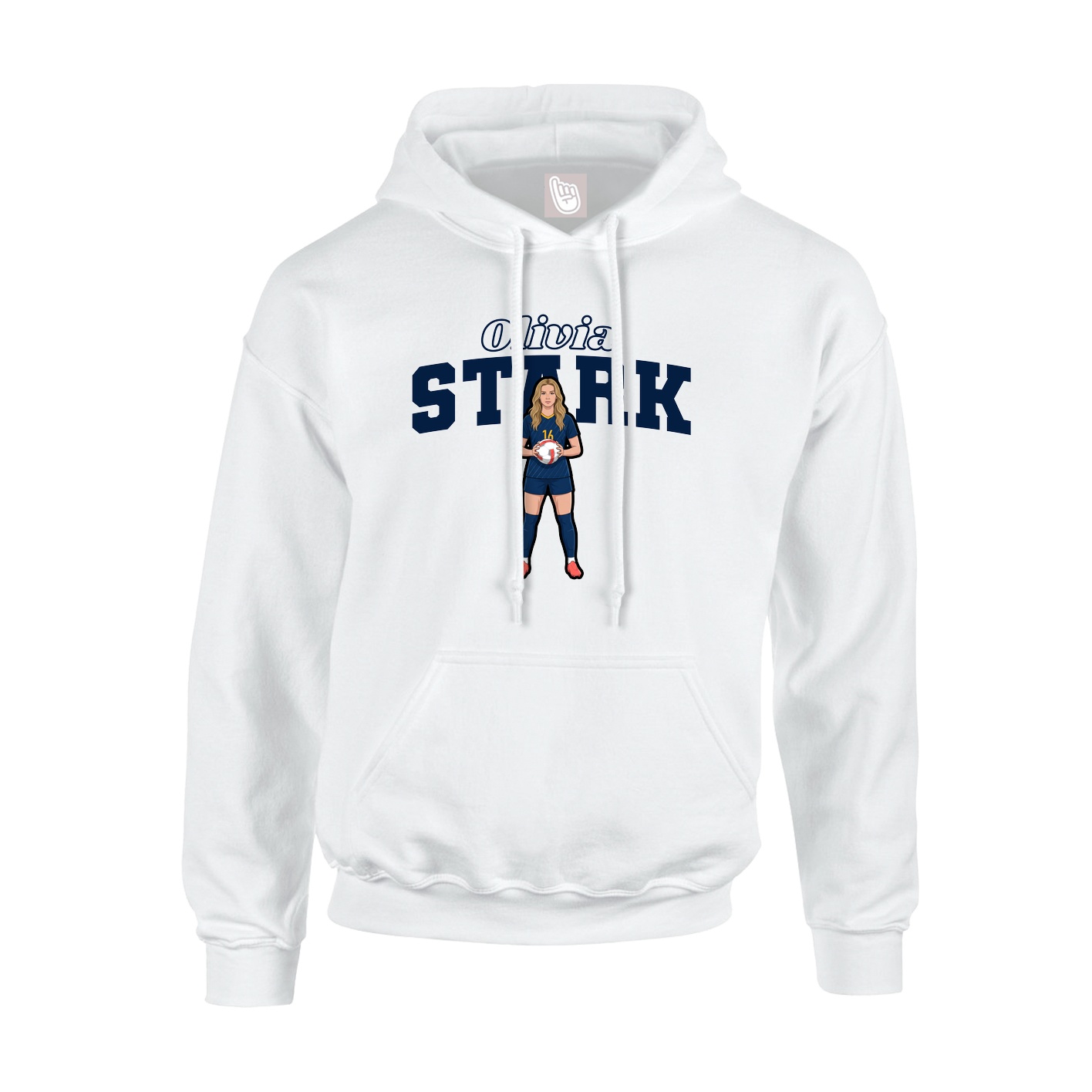 Hoodie — Name Arch in White