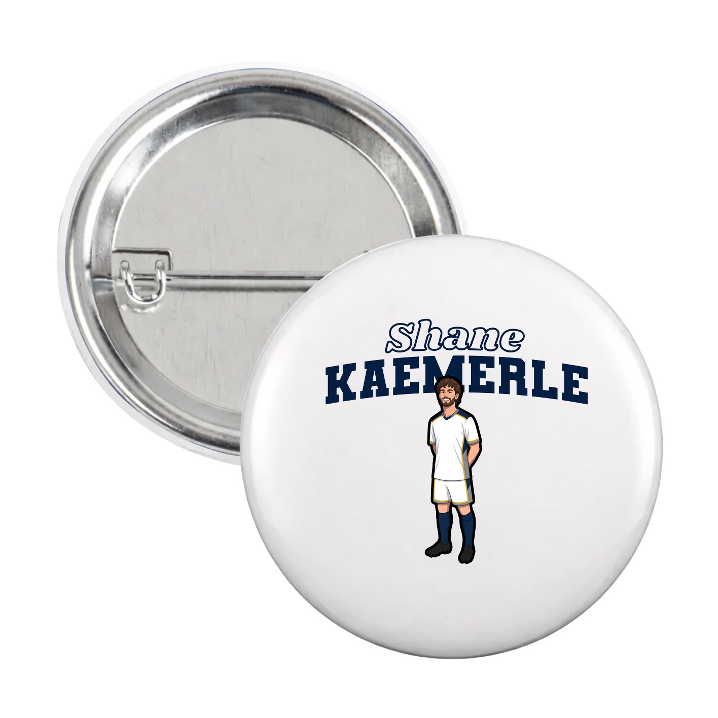 Game Day Button — Name Arch in White