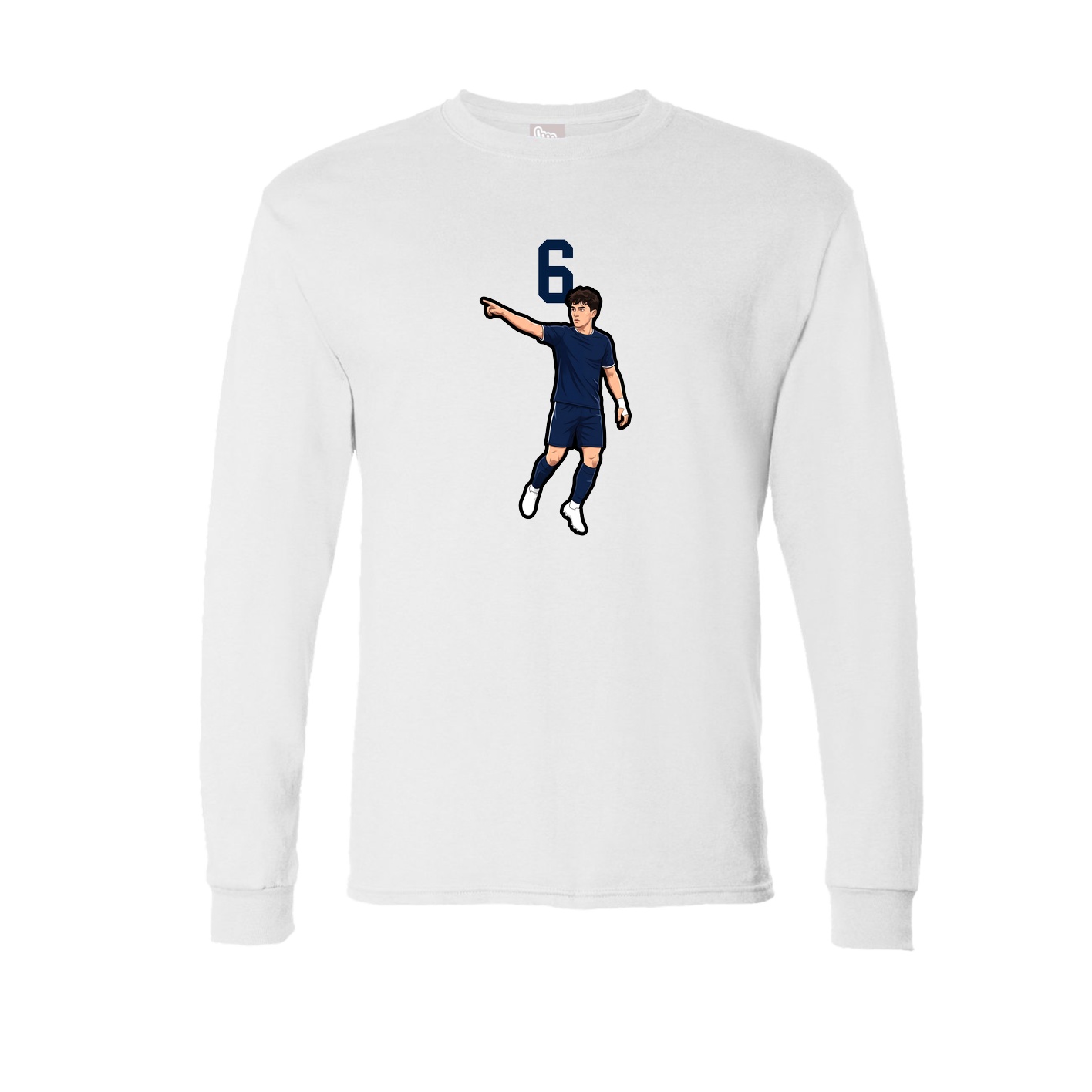 Long Sleeve Tee — Number Top in White