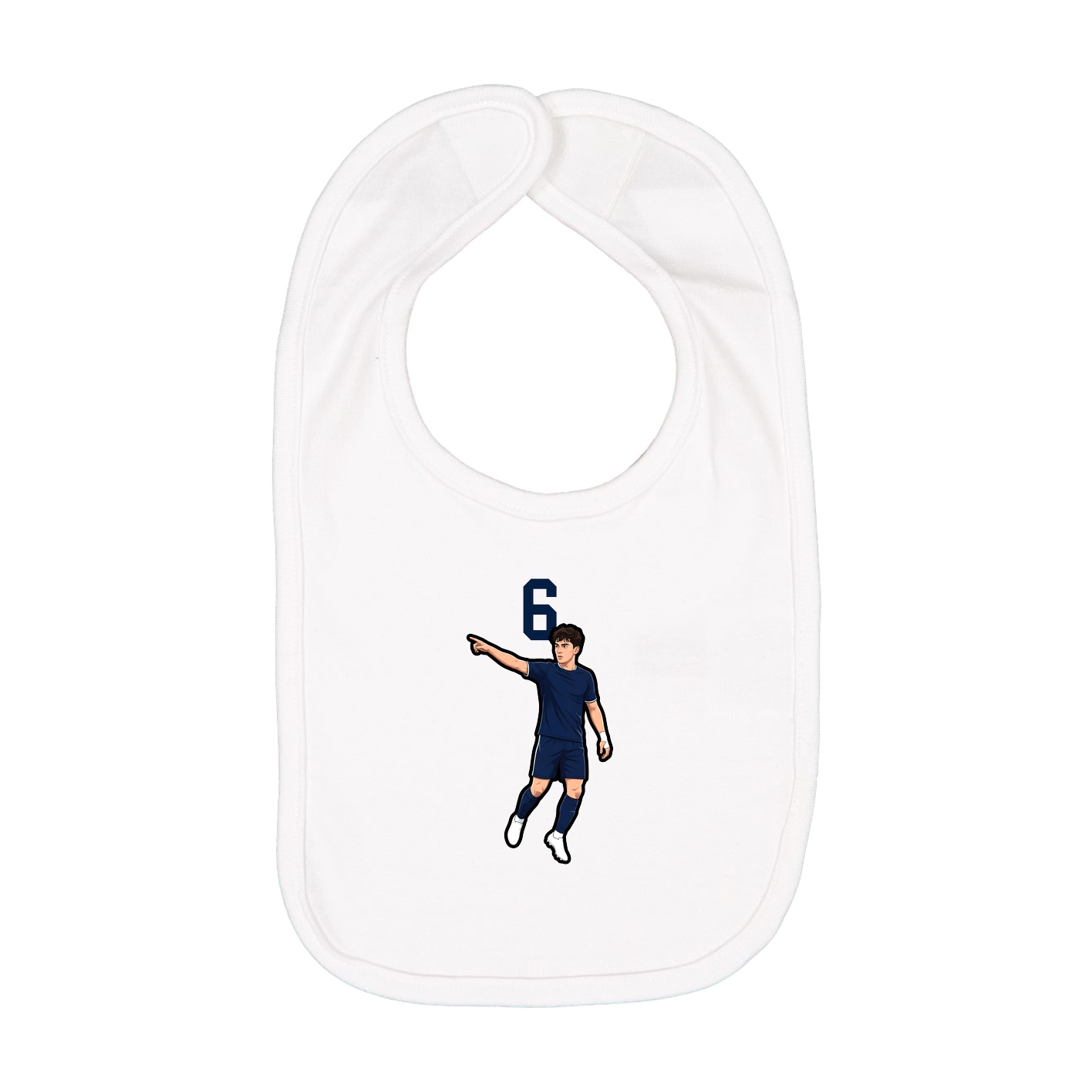 Infant Bib — Number Top in White