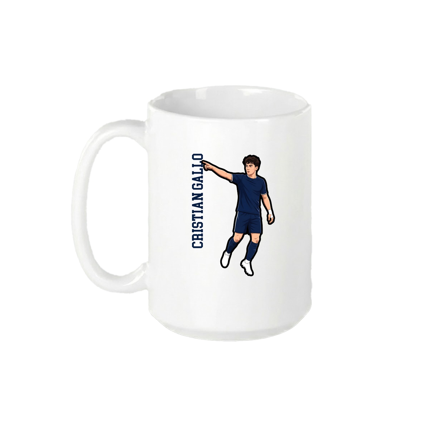 15oz Coffee Mug — Name Vertical in White