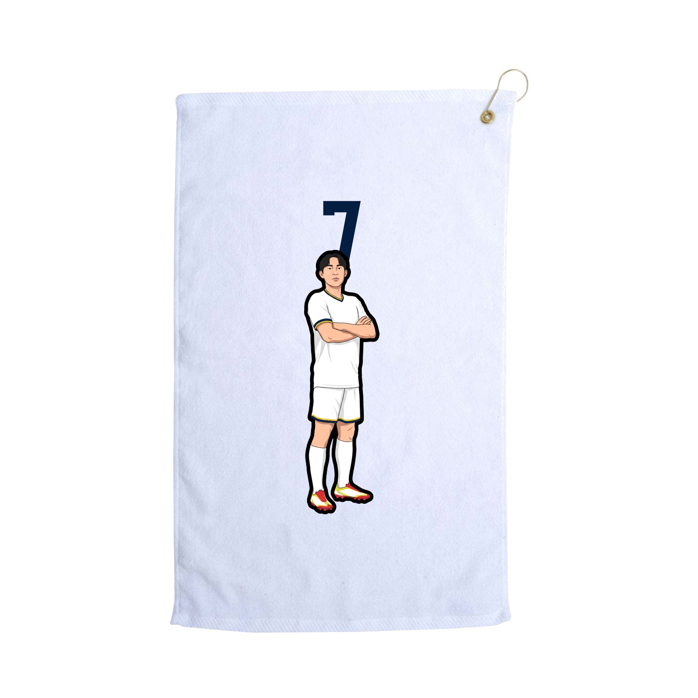 Golf Towel — Number Top in White