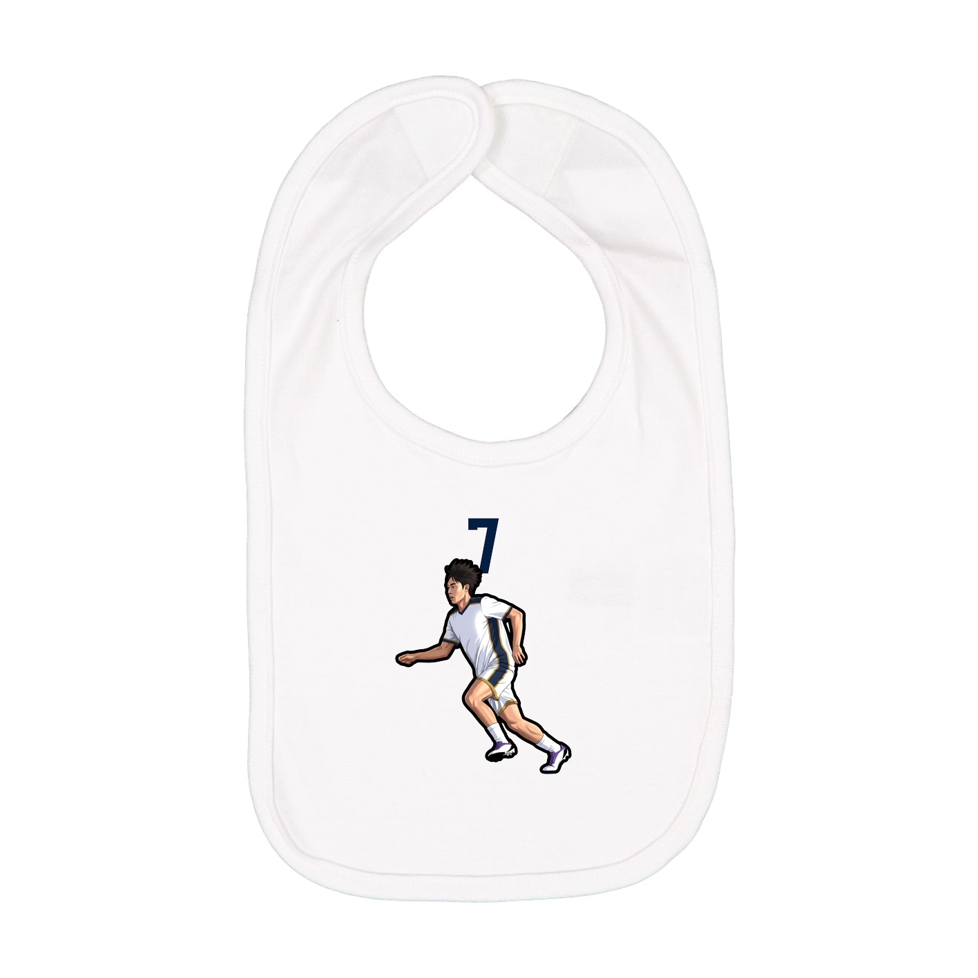 Infant Bib — Number Top in White