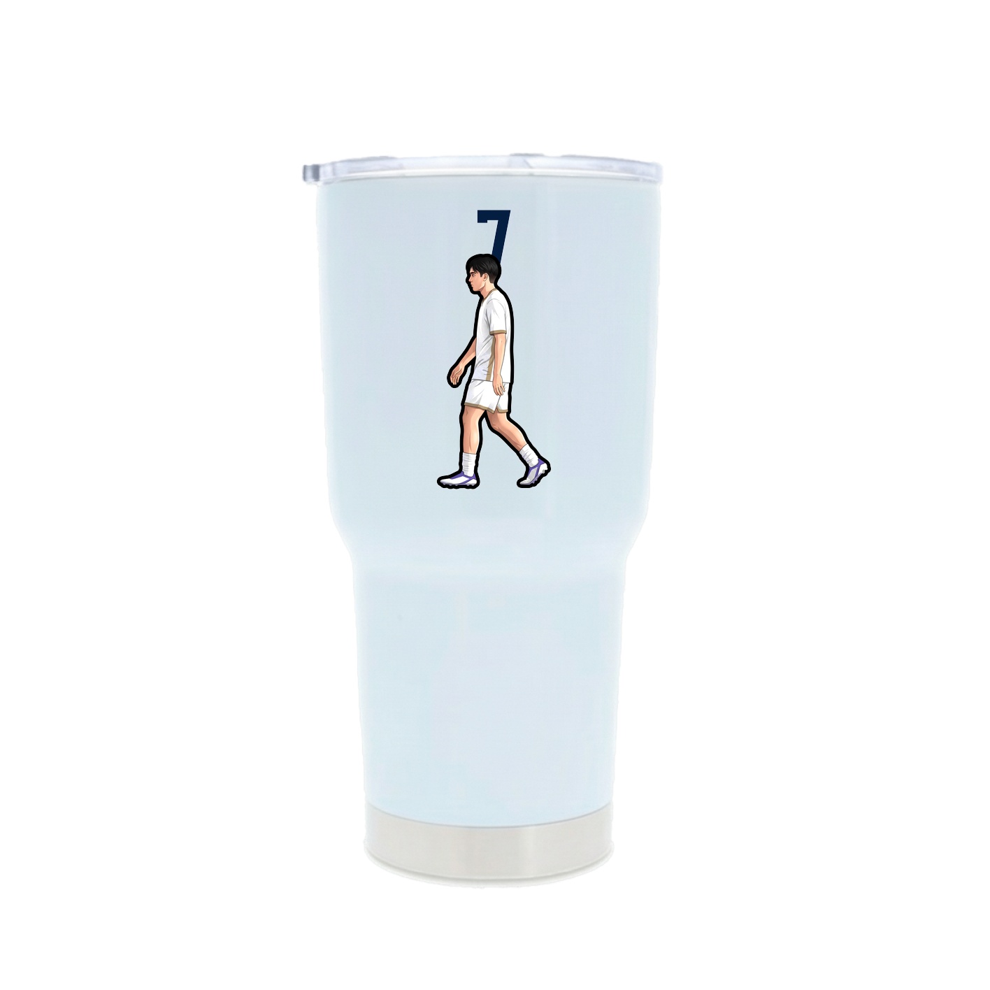 30oz Stainless Steel Tumbler — Number Top in White