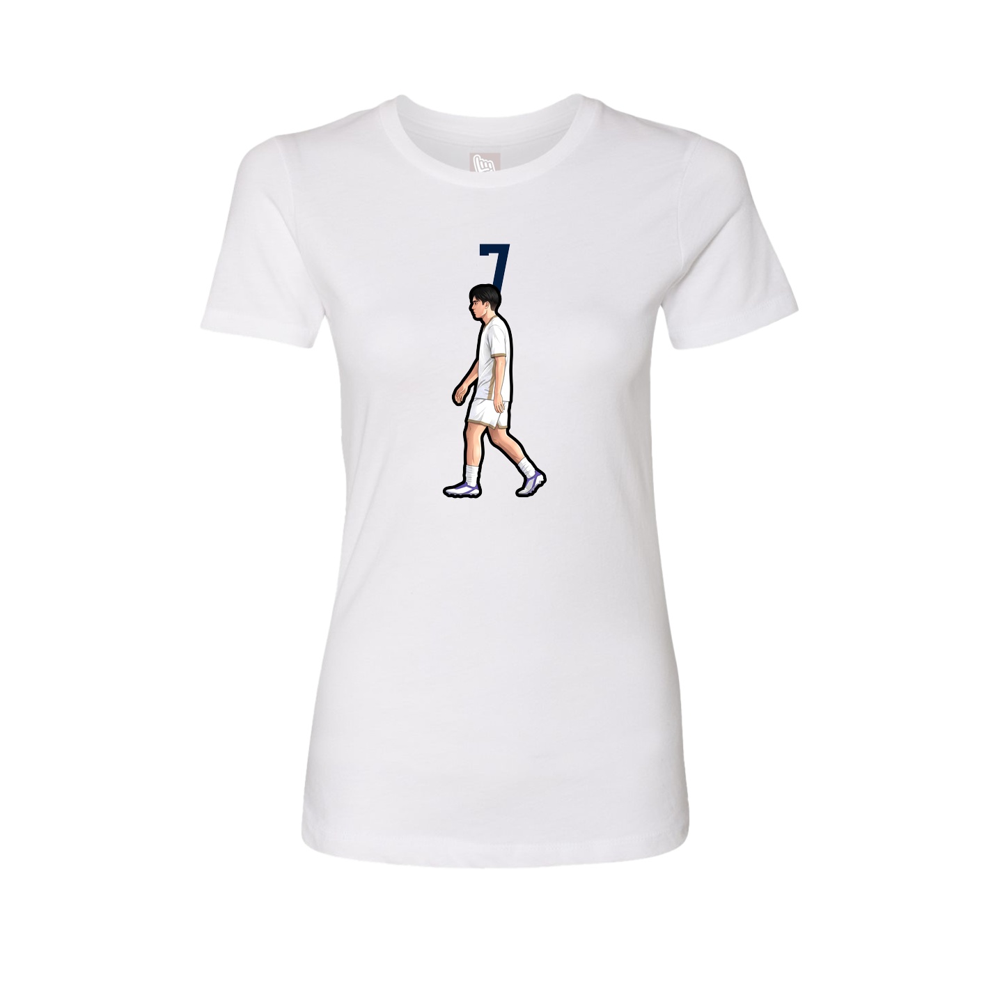 Fitted Women's Tee — Number Top in White