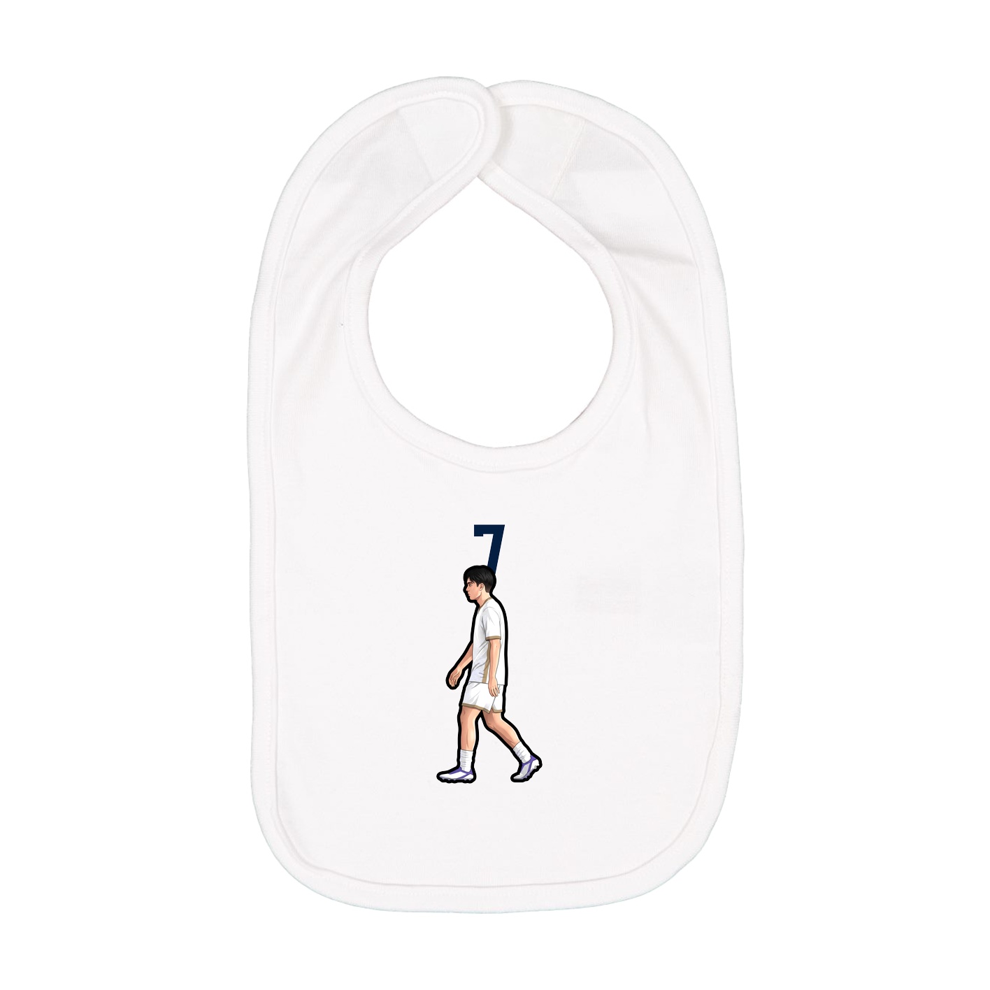 Infant Bib — Number Top in White
