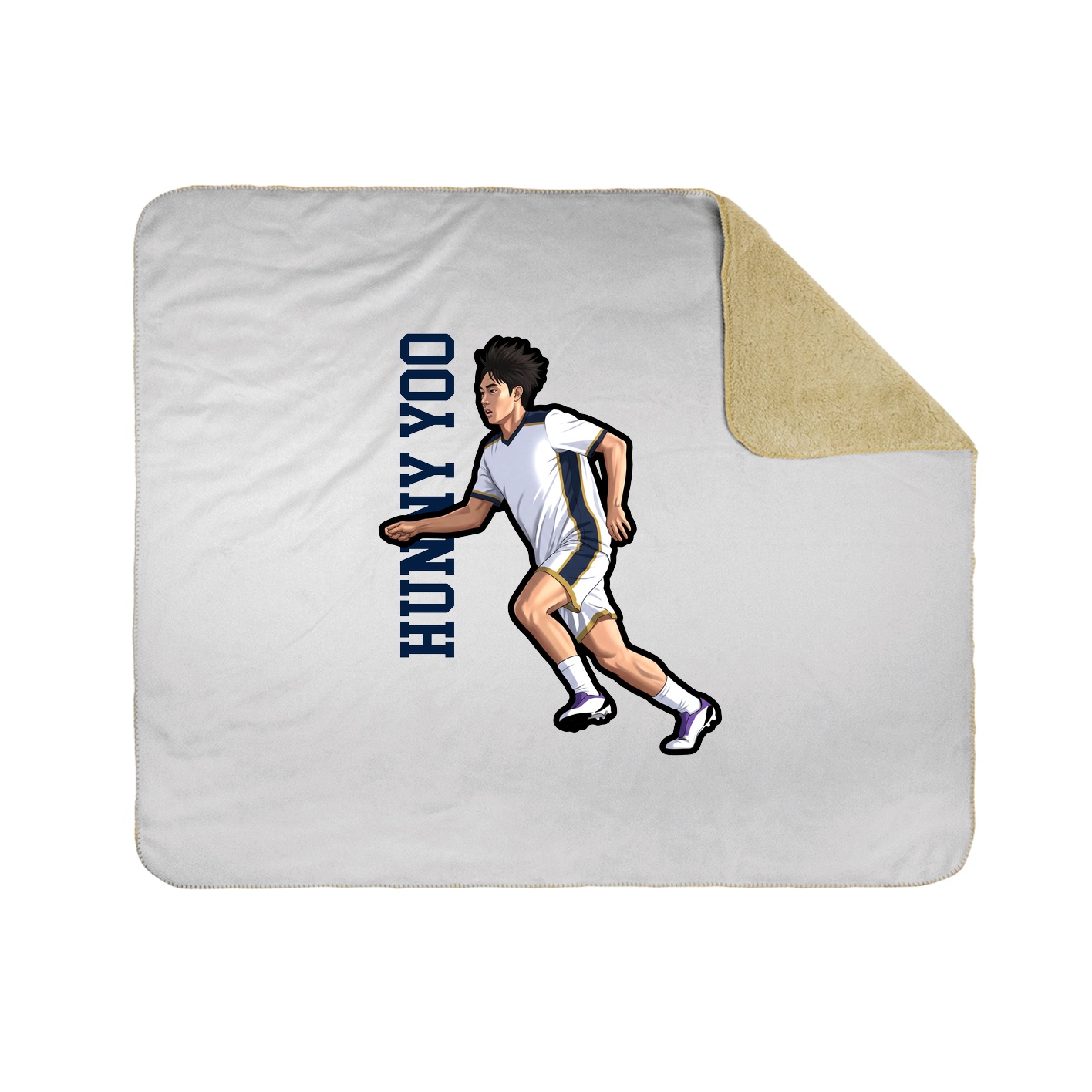 Throw Blanket — Name Vertical in White