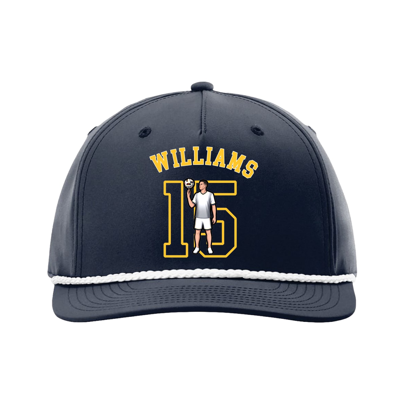 Five-Panel Classic Rope Cap — Shirsey Arch in Navy