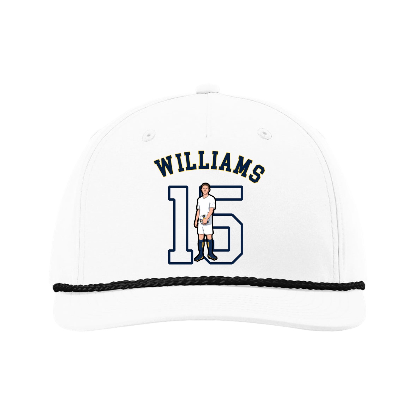Five-Panel Classic Rope Cap — Shirsey Arch in White