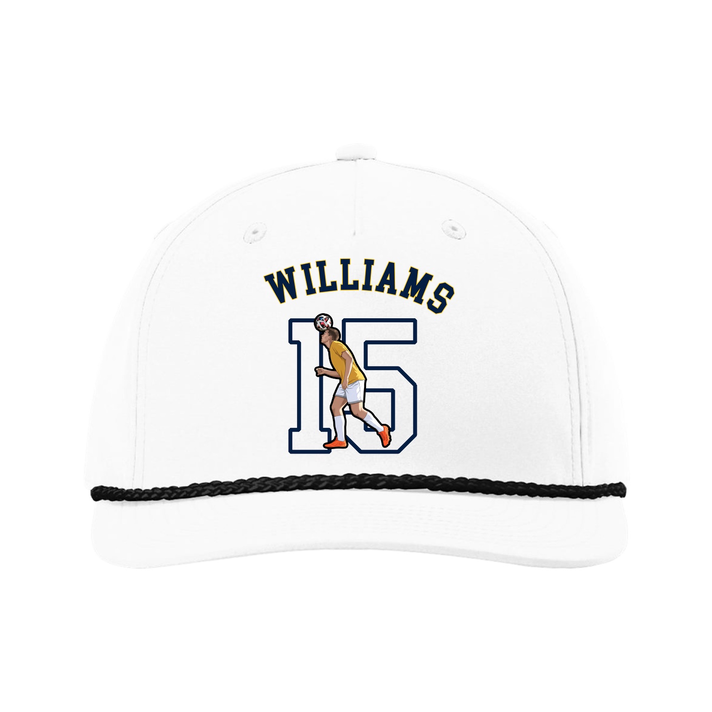 Five-Panel Classic Rope Cap — Shirsey Arch in White