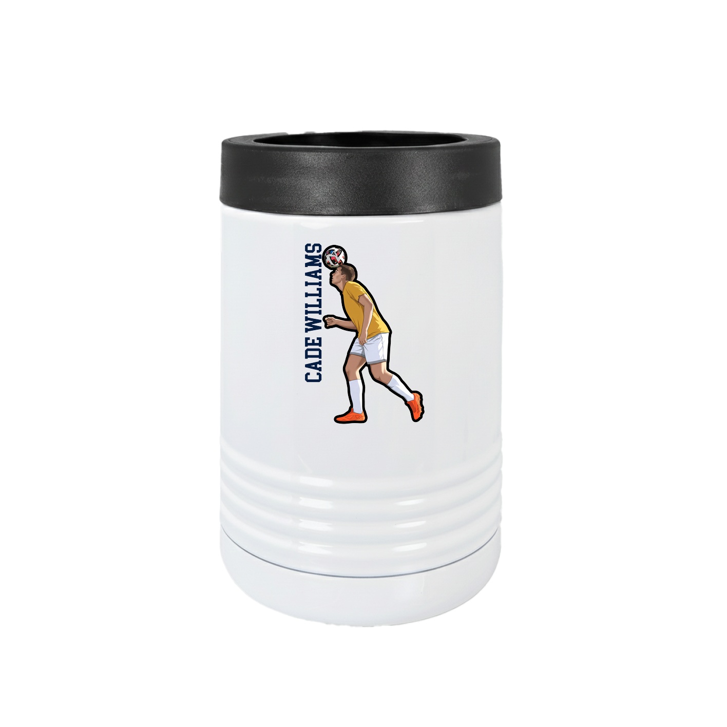 Beverage Holder — Name Vertical in White