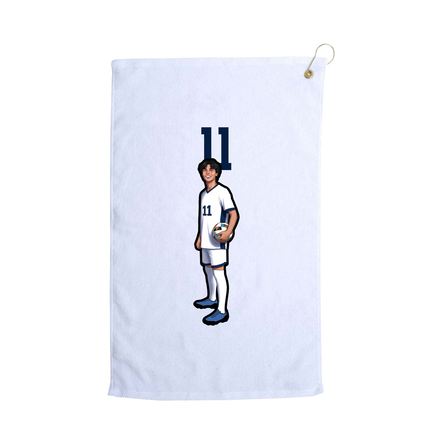 Golf Towel — Number Top in White