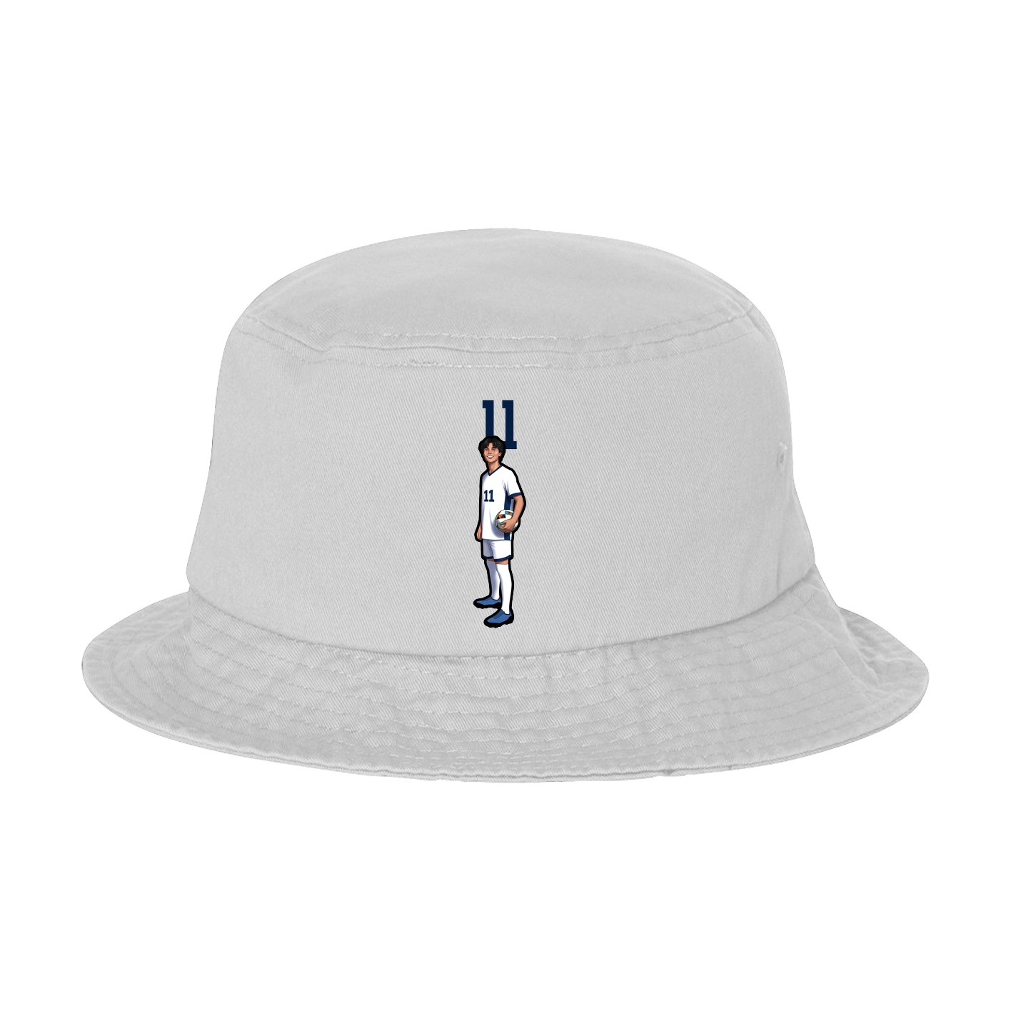 Bucket Cap — Number Top in White