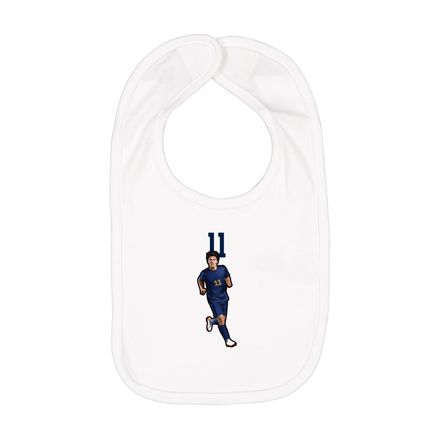 Infant Bib — Number Top in White