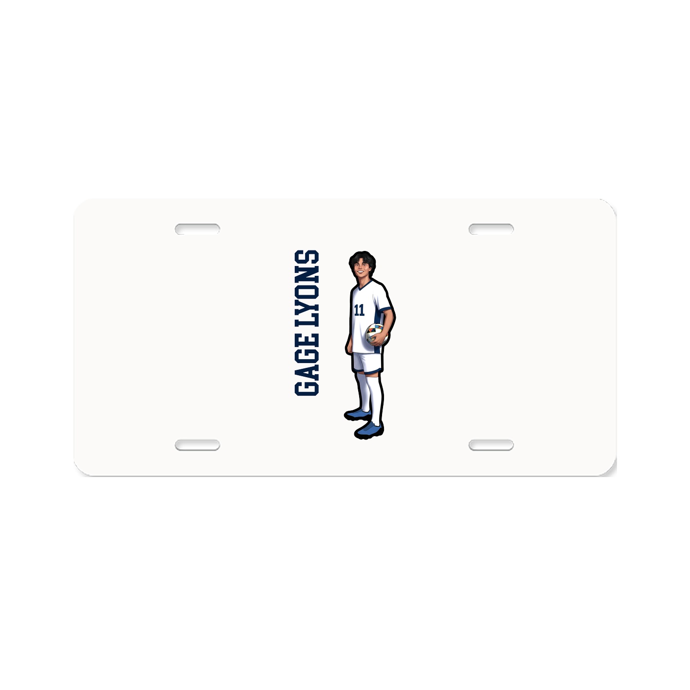 License Plate — Name Vertical in Classic