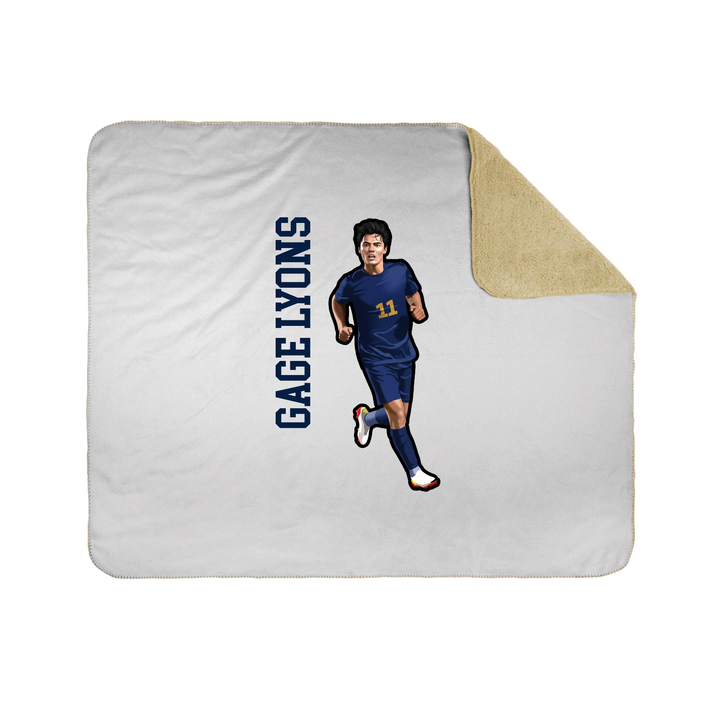 Throw Blanket — Name Vertical in White