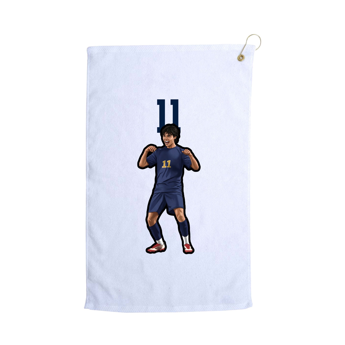 Golf Towel — Number Top in White
