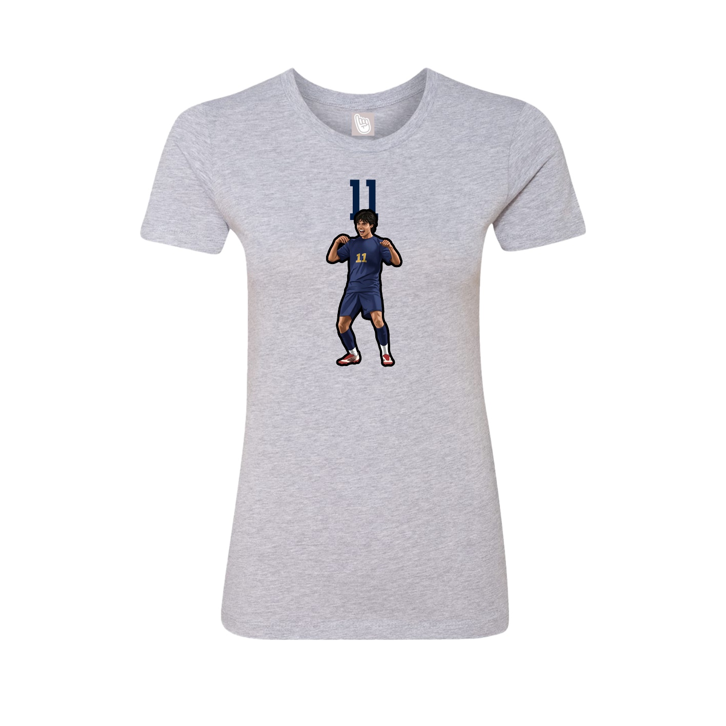 Fitted Women's Tee — Number Top in Grey