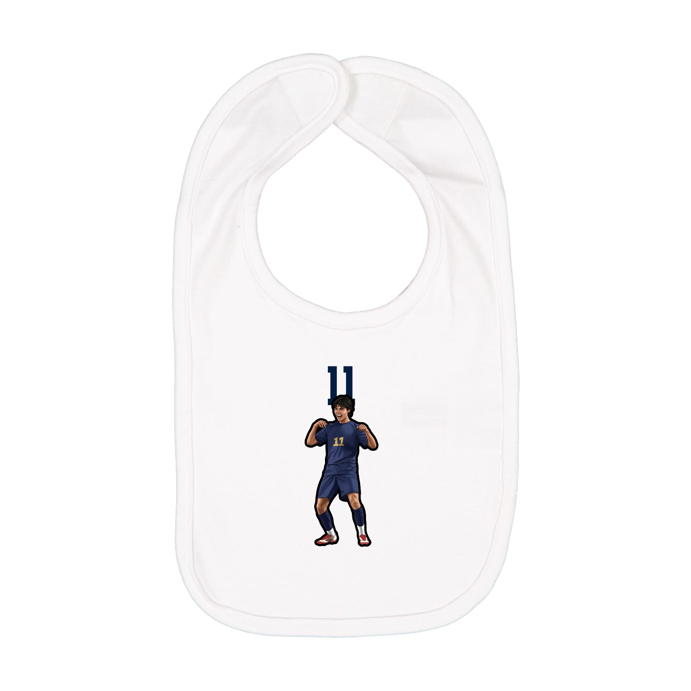 Infant Bib — Number Top in White
