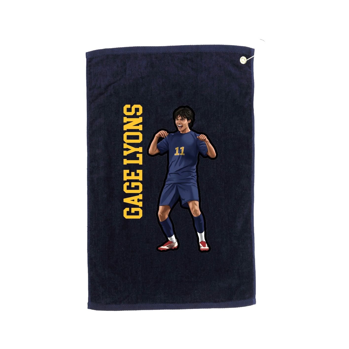 Golf Towel — Name Vertical in Navy