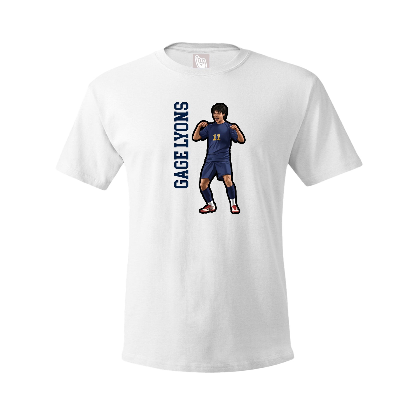 Tee — Name Vertical in White