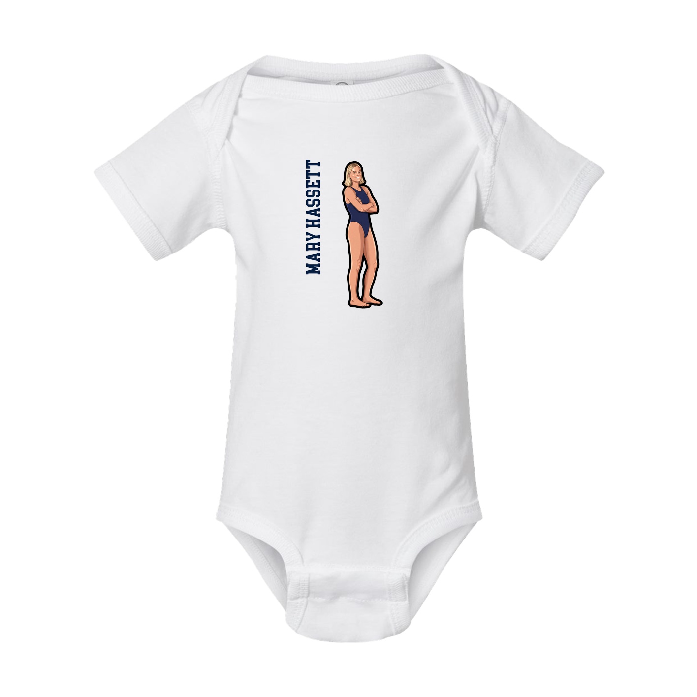 Baby Onesie — Name Vertical in White