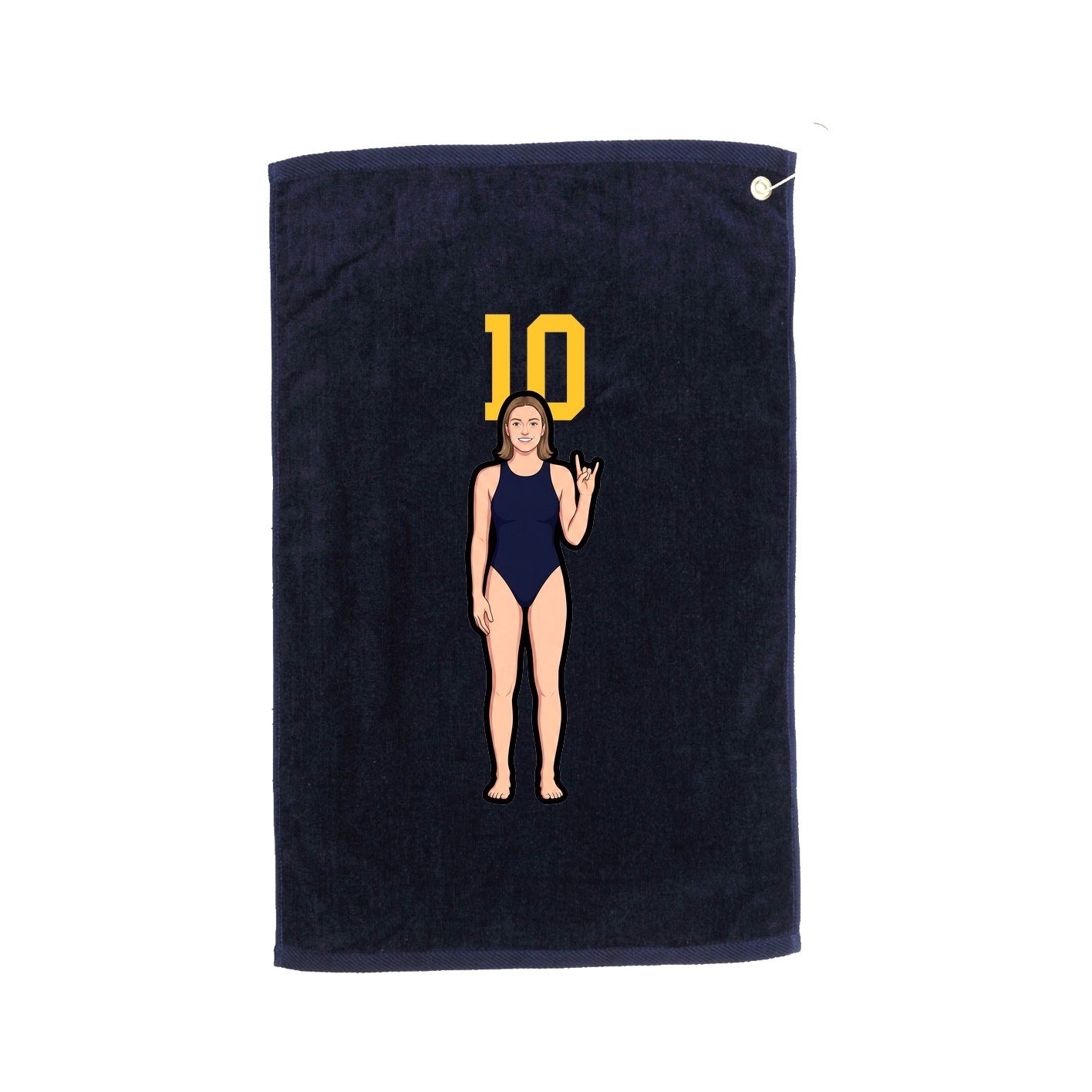 Golf Towel — Number Top in Navy