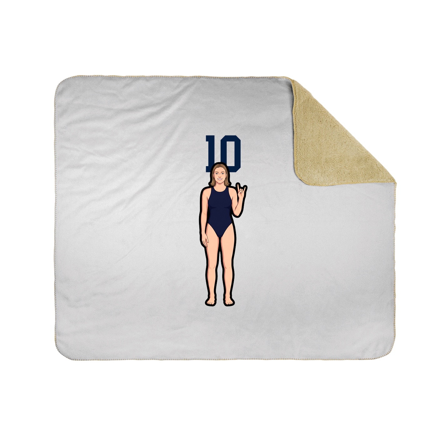 Throw Blanket — Number Top in White