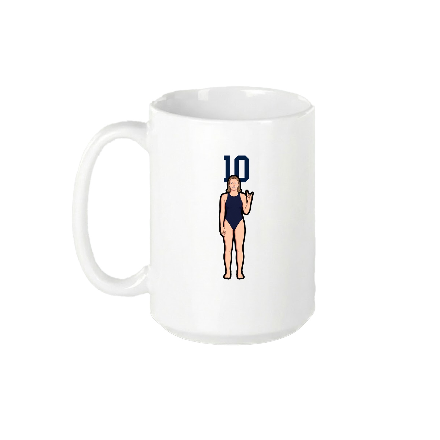 15oz Coffee Mug — Number Top in White