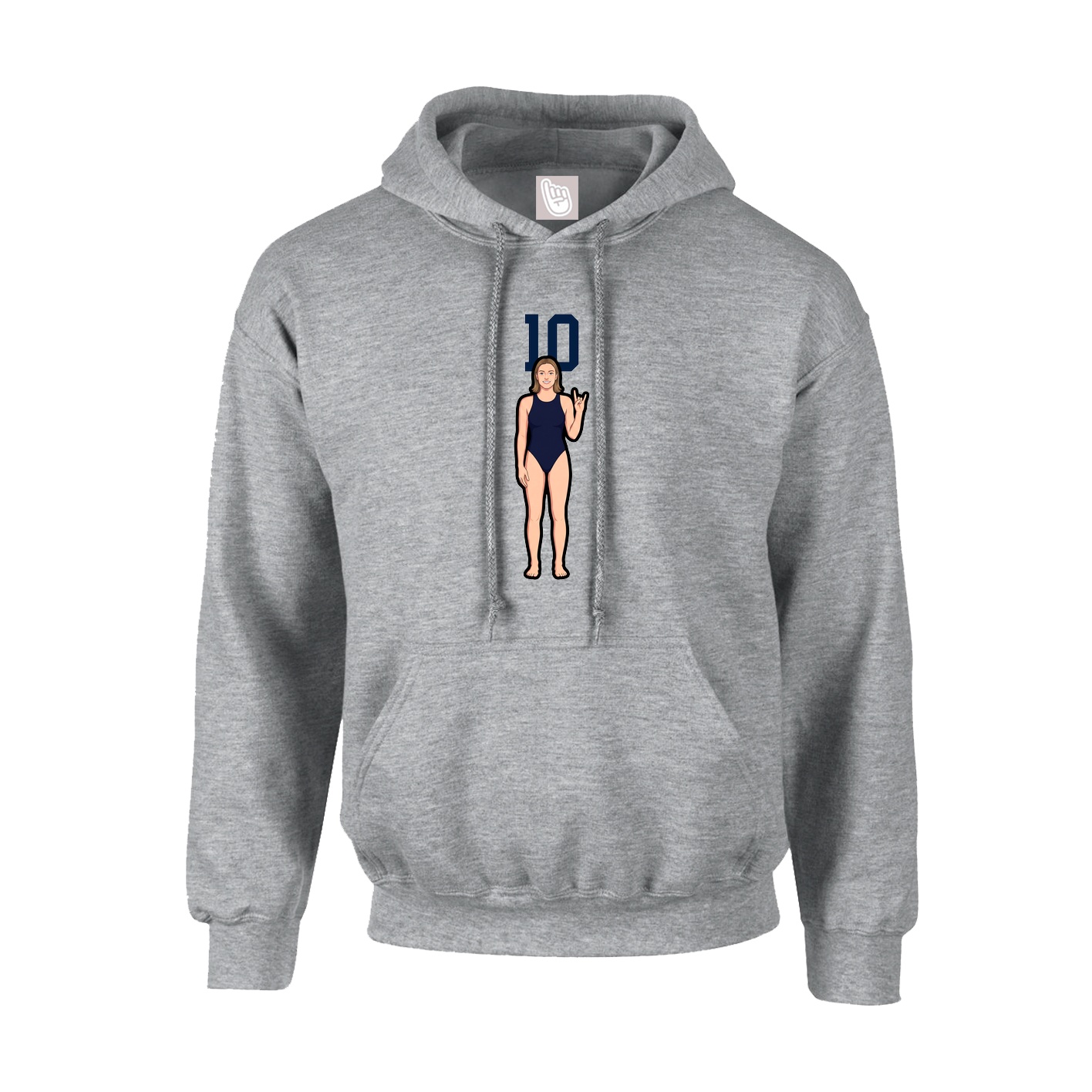 Hoodie — Number Top in Grey