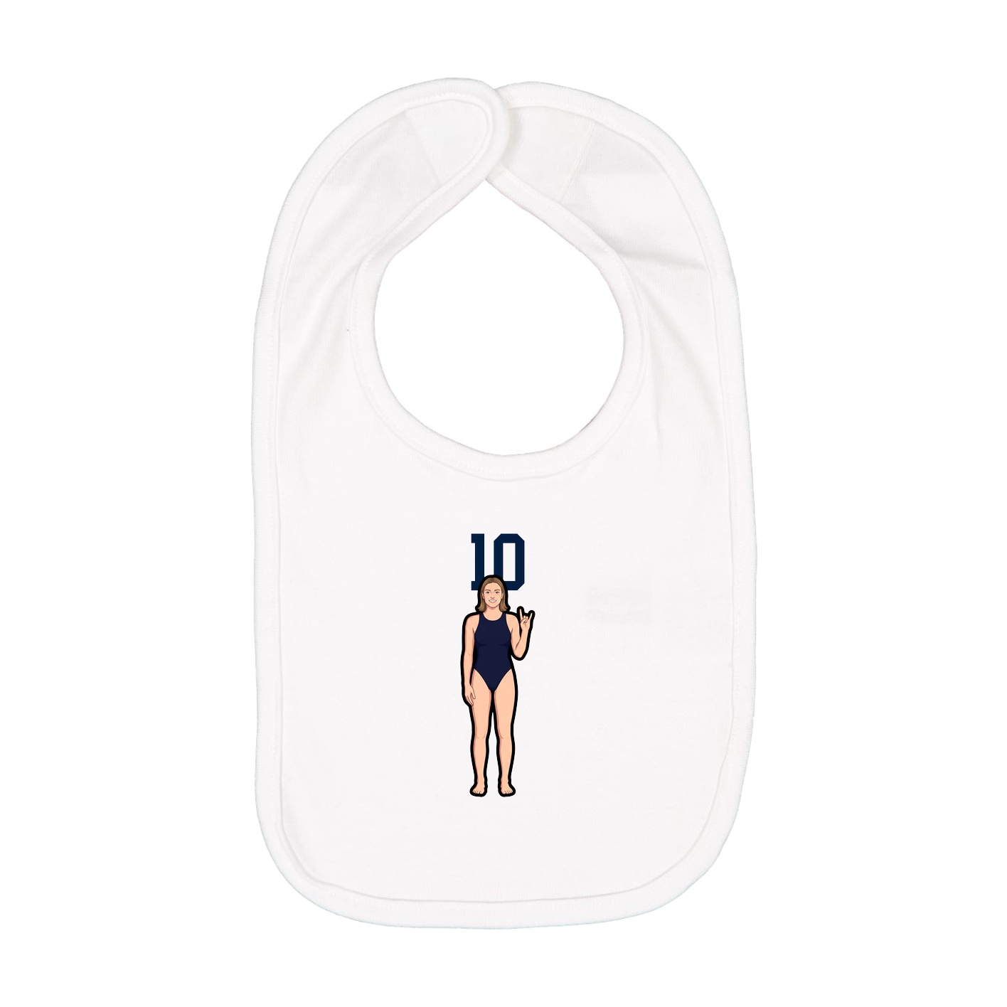 Infant Bib — Number Top in White