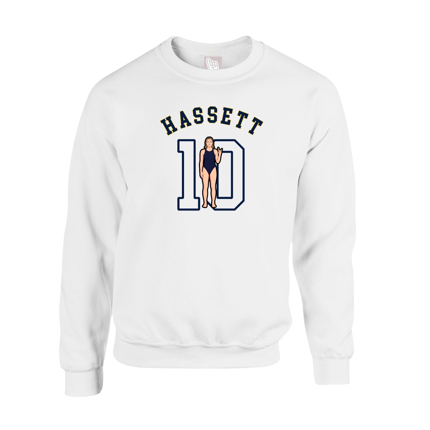 Fleece Crew — Shirsey Arch in White
