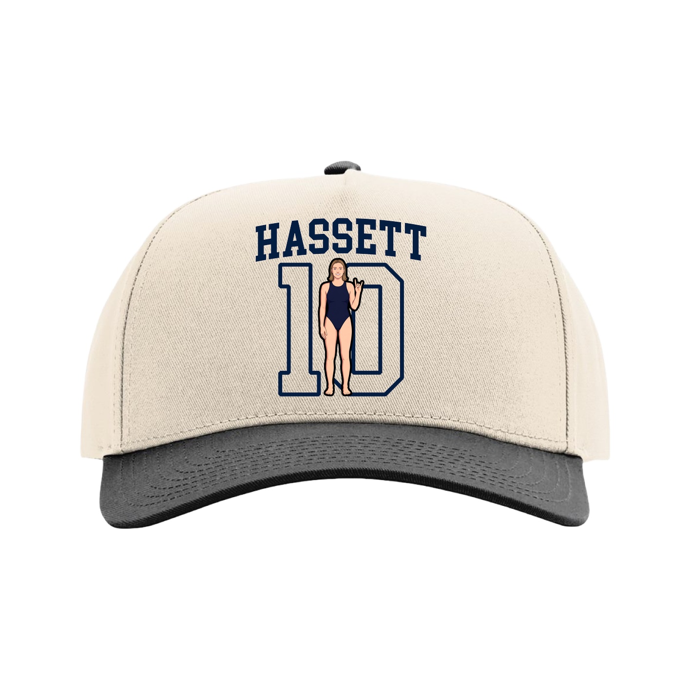 Full Fabric Five-Panel Champ Cap — Shirsey in Cream/Black