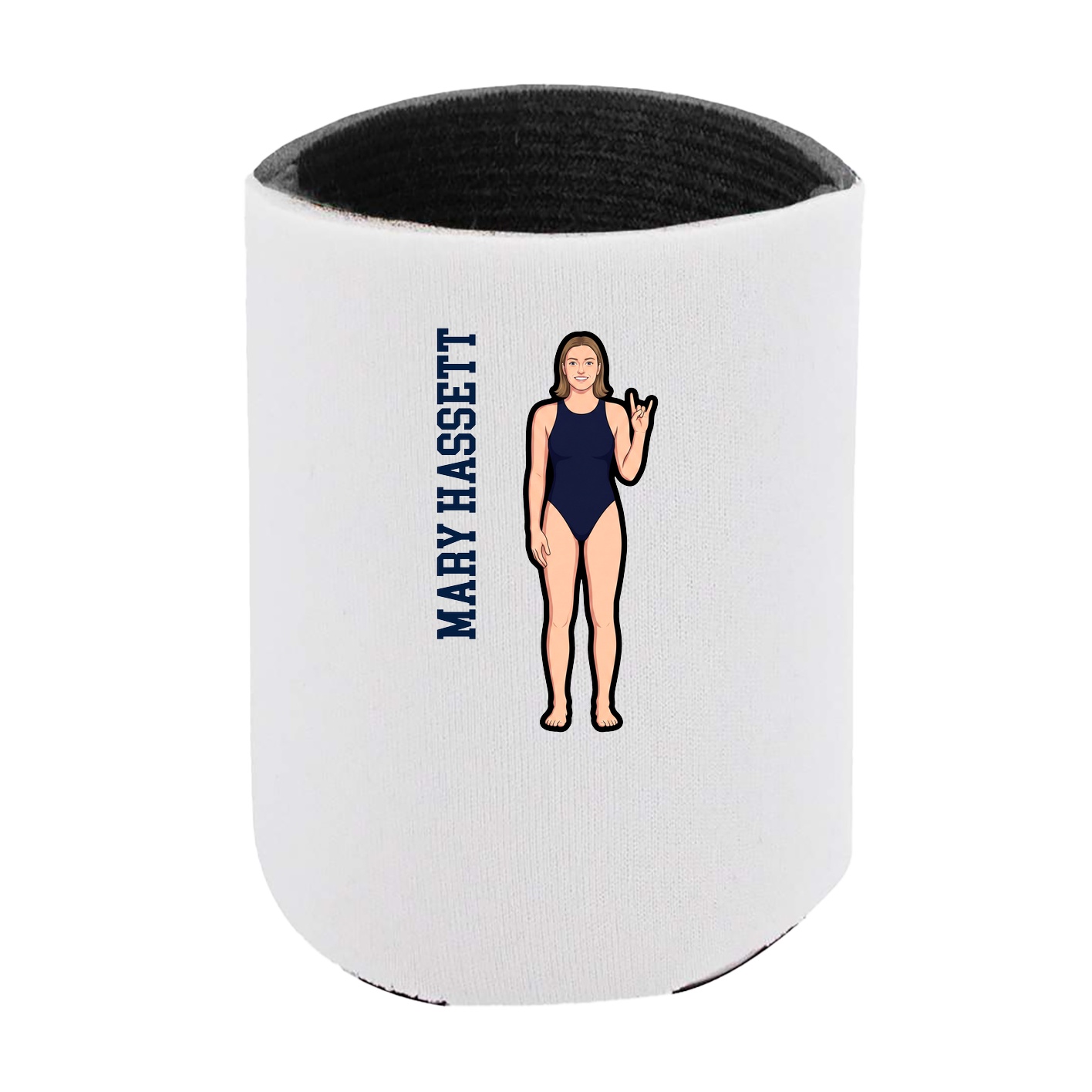 Can Holder — Name Vertical in White