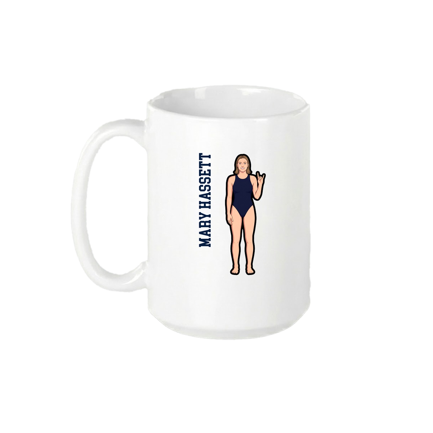 15oz Coffee Mug — Name Vertical in White
