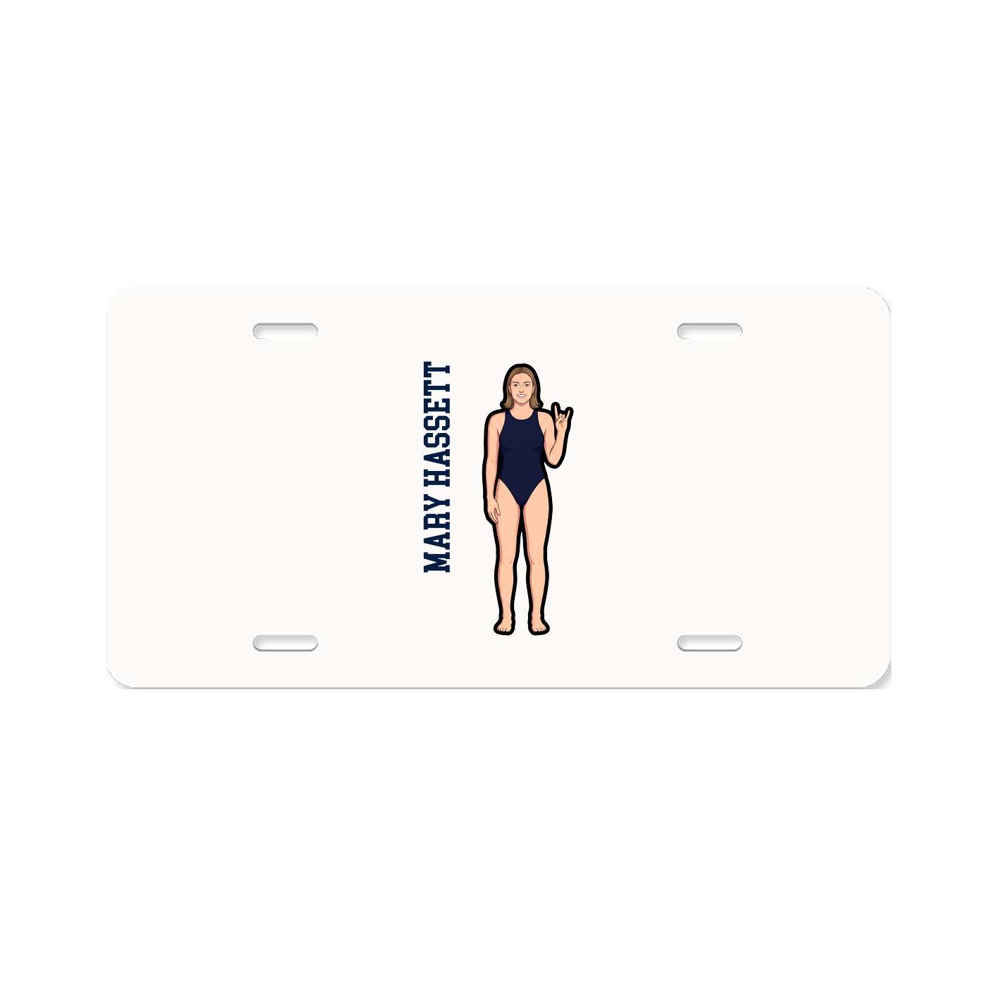 License Plate — Name Vertical in Classic
