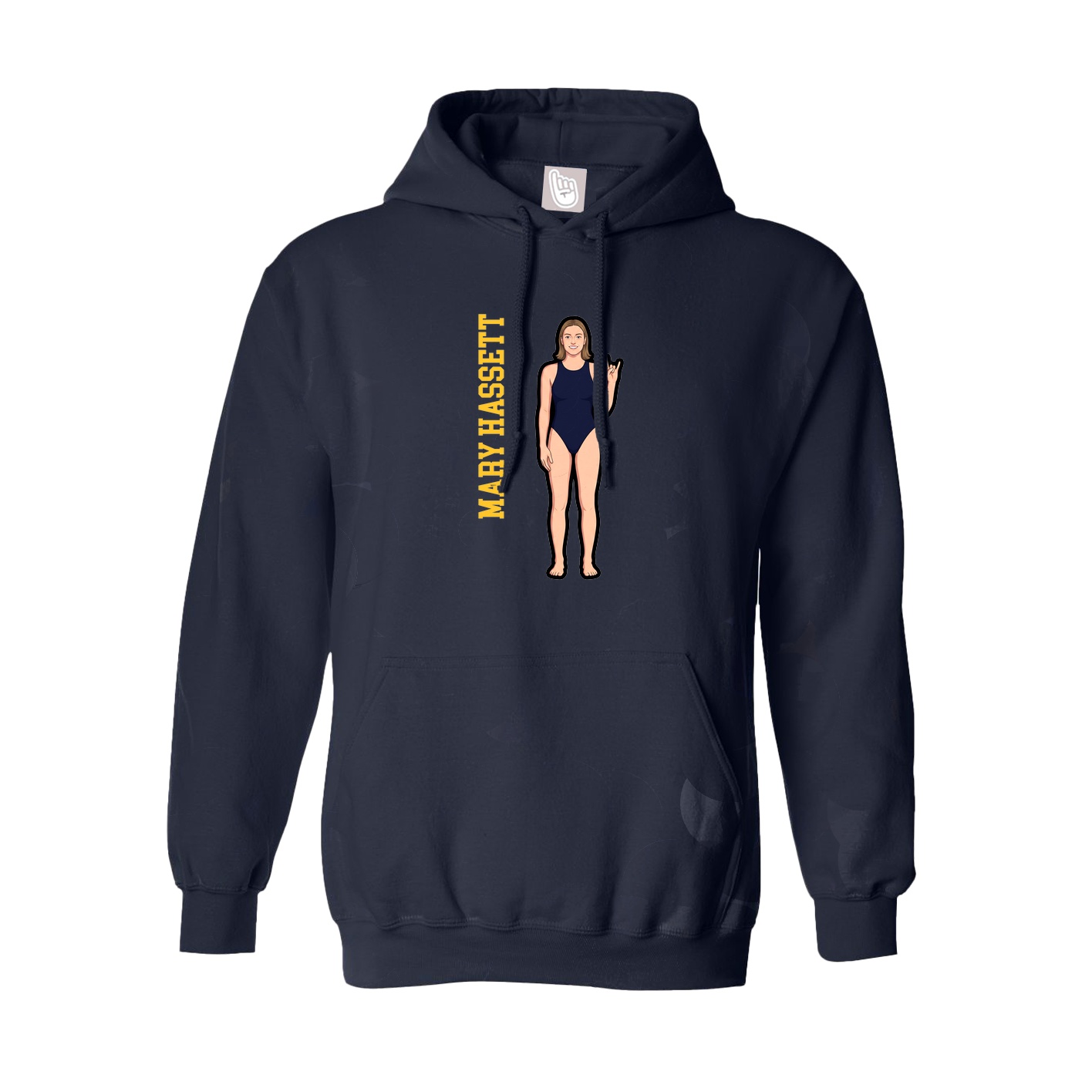 Youth Hoodie — Name Vertical in Navy